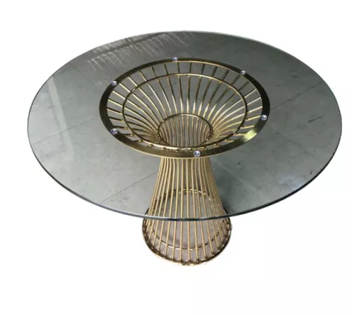 By Kohler  Round Table  Gold Black Glass 120x120x76 cm (202394)
