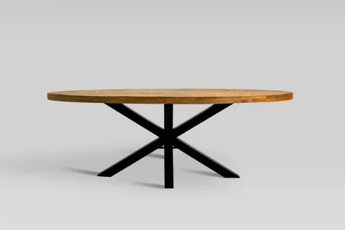  Dining Table Baywood 220x100x76cm Oval Cross Leg