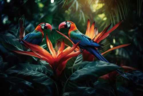  Parrots 120x80cm