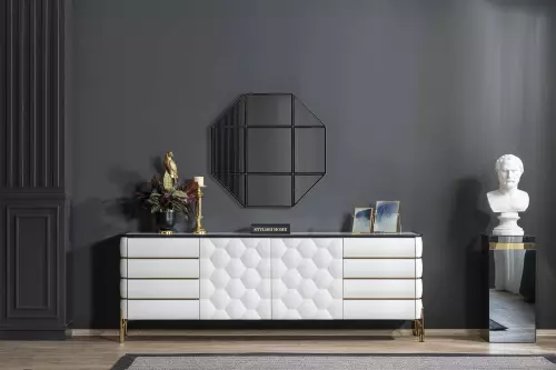 By Kohler  Nirvana Sideboard without mirror white and gold (200487)