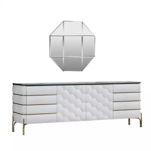 By Kohler  Nirvana Sideboard without mirror white and gold (200487)