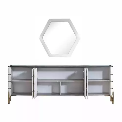 By Kohler  Nirvana Sideboard without mirror white and gold (200487)