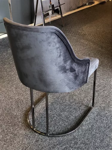 By Kohler  Berlin arm dining chair Velvet Black / Frame Black Chrome (201703)