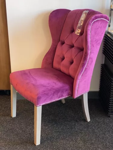By Kohler  SALE Roxy side dining chair - Juke Magnolia 160 - New Grey Legs - Yes Antique Nails - Silver Ring (111168)