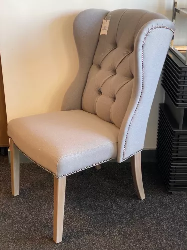 By Kohler  SALE Roxy side dining chair - luca Zinc 167 - New Grey Legs - Yes Antique Nails (115366)