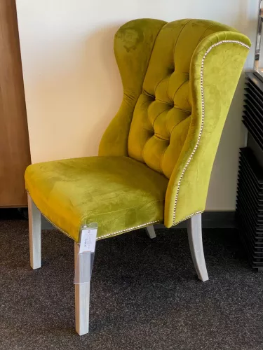 By Kohler  SALE Roxy side dining chair - juke Olive 53 - New Grey Legs - Silver nails  - Silver Ring (115386)