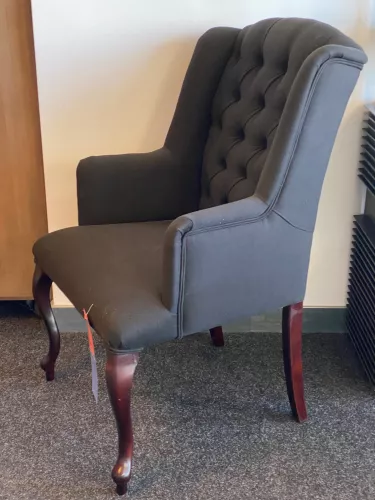 By Kohler  SALE Birmingham Arm dining Chair - luca Onyx 169 - Kolonial legs  (115521)